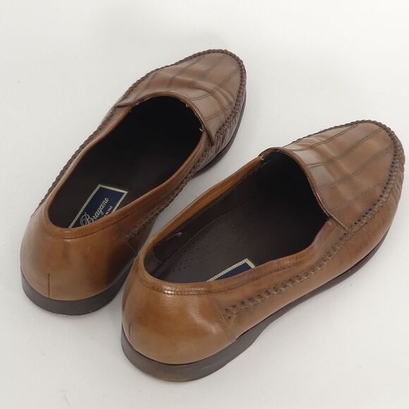 Bragano Brown‎ Leather Loafers Crafted in Italy Men\'s 10M